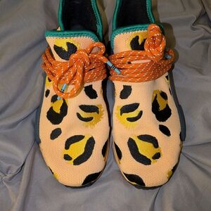 Adidas Leopard Print Sneakers with Green and Orange Accents